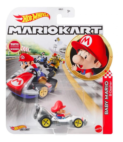 Hot Wheels Mario Kart Baby Mario B-dasher Grn12
