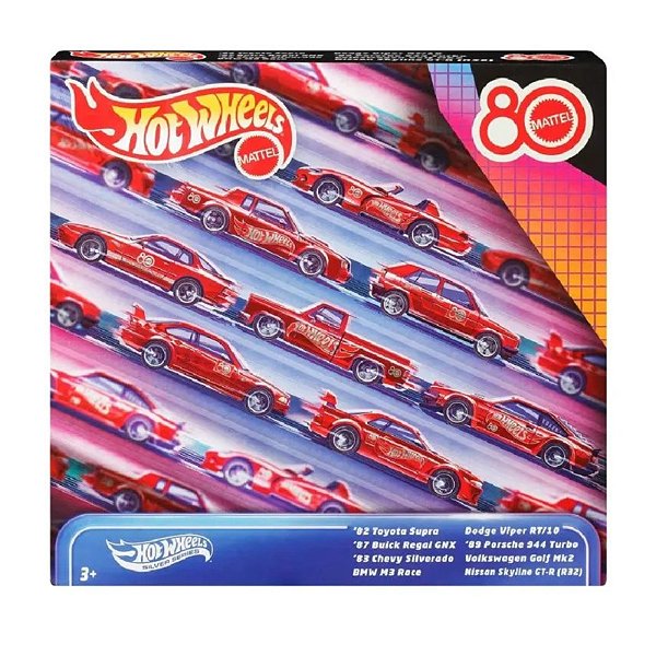 Hot Wheels Silver Series Mattel 80 Anos c/ 08 JGK09