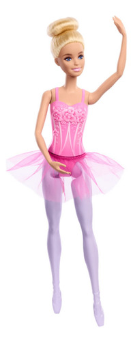 Boneca Barbie Bailarina Loira Vestido Rosa Hrg34 Mattel