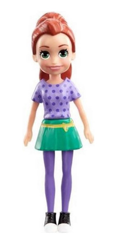 Boneca Polly Pocket Básica Lila Blusa Lilas Bolinhas