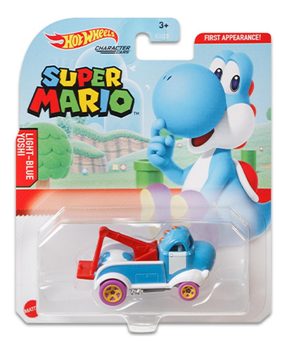 Hot Wheels Character Cars Super Mario Light-blue Yoshi Grm39