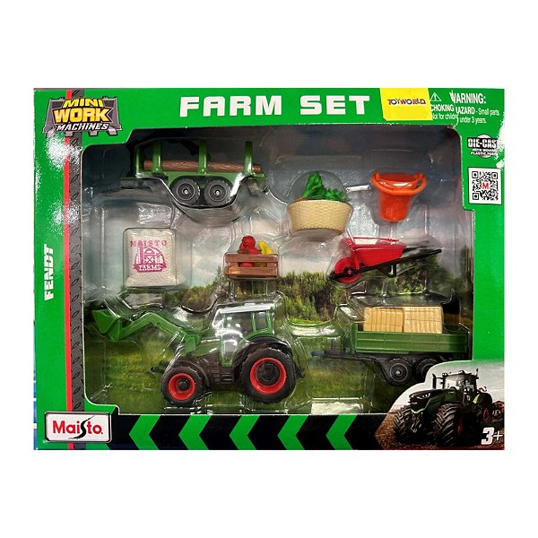 Maisto Mini Work Machines 1:64 Playset Farm Set Fendt Verde