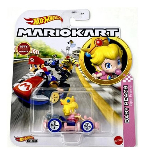 Hot Wheels Mario Kart Baby Peach Pipe Frame Hdb30