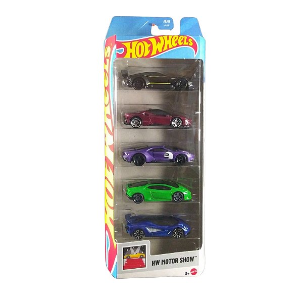 Hot Wheels Pacote c/ 05 Carrinhos Motor Show JBJ89