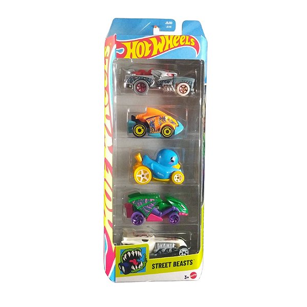 Hot Wheels Pacote c/ 05 Carrinhos Street Beasts JBJ90