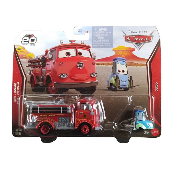 Miniatura Disney Cars Pack c/ 2 Red Rouge & Guido