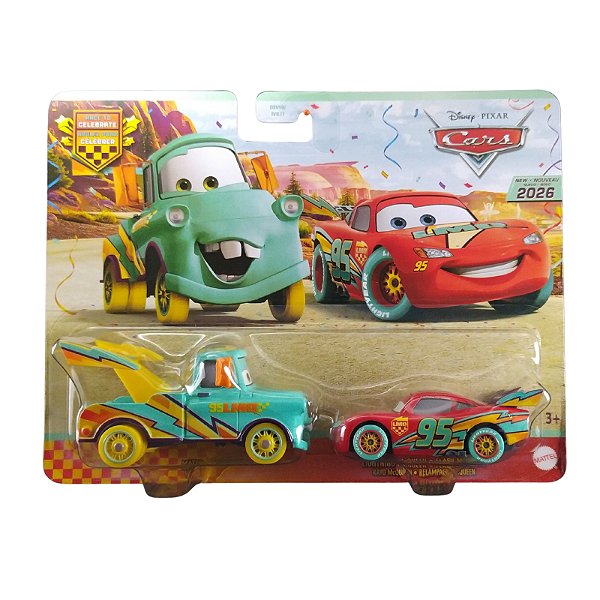 Miniatura Disney Cars Pack c/ 2 Mate & Mcqueen