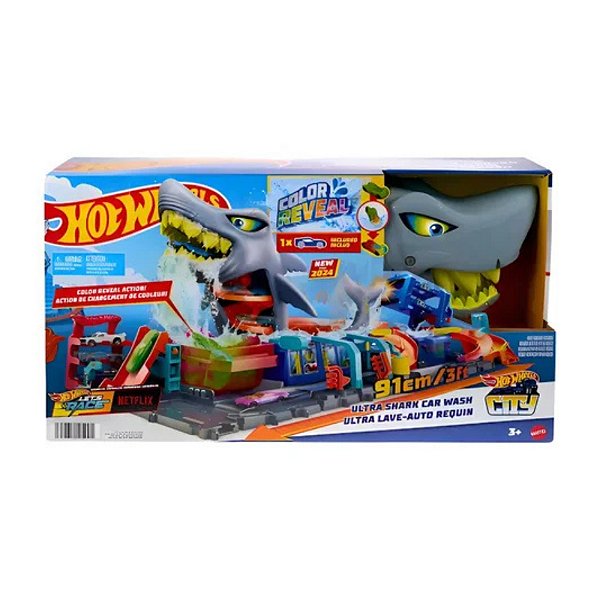 Pista Hot Wheels City Lava-Rápido Mega Tubarão HTN82