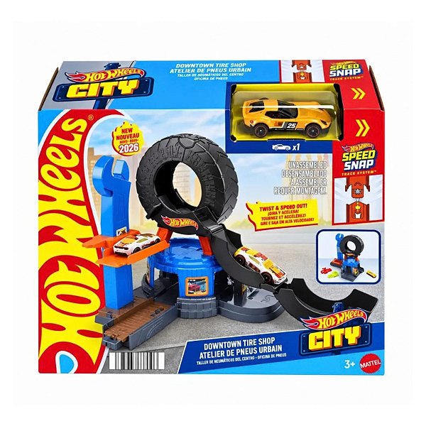 Pista Hot Wheels City Oficina de Pneus JHL75