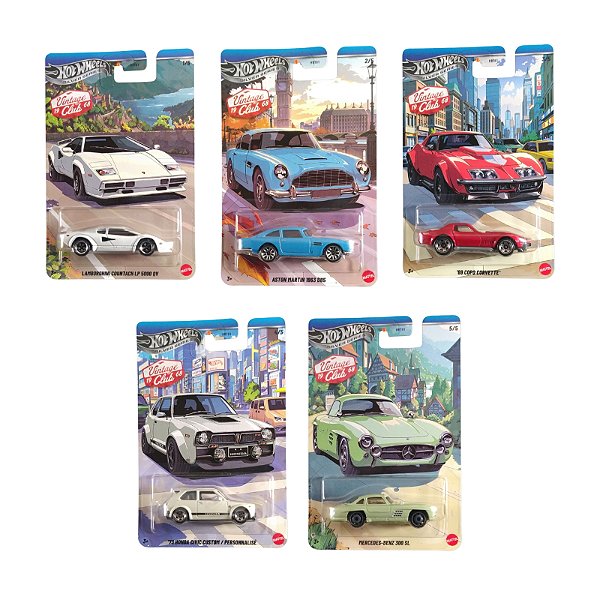 Hot Wheels Silver Series Vintage Club Counta Set c/ 05 HRT81