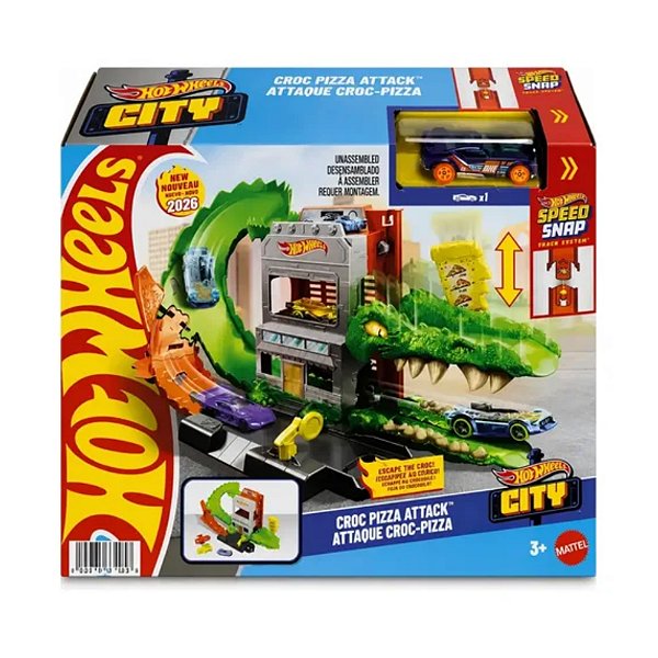 Pista Hot Wheels City Ataque do Crocodilo na Pizzaria JHL93