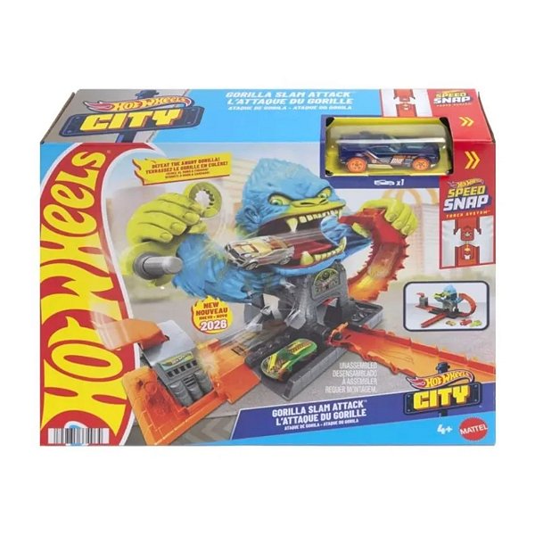 Pista Hot Wheels City Ataque do Gorila na Oficina JHL92