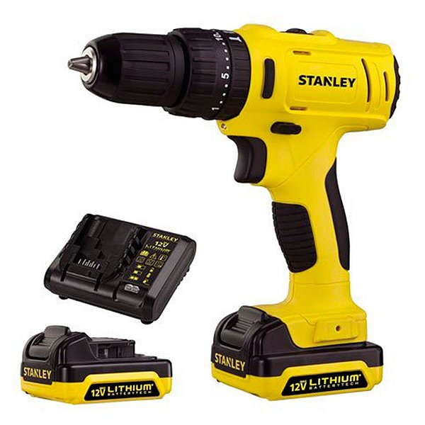 Parafusadeira Furadeira 2 Baterias 12V Ion Litio 1.5 Ah e Maleta SCD121S2K-BR - Stanley