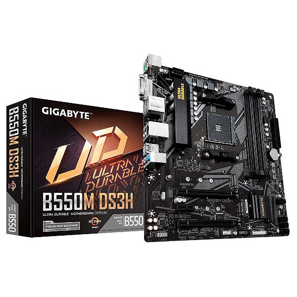 Placa Mãe Gigabyte B550M DS3H AMD DDR4 AM4 Micro ATX
