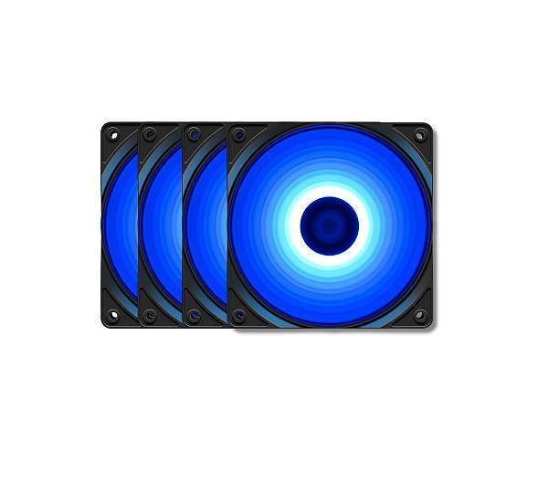 Kit 4 Cooler Fan Led Blue 120mm RF120B Deepcool