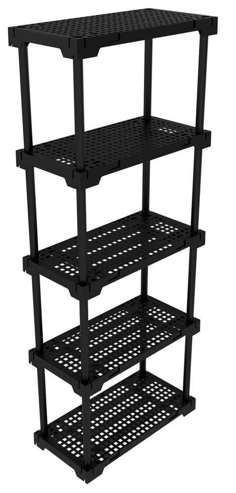 Estante 5 Prateleiras Plástica Poly Eco - Preto 70x35x167cm