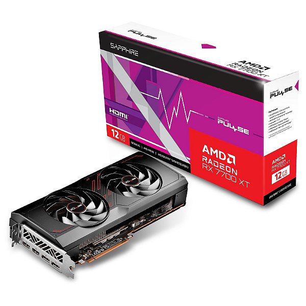Placa De Vídeo Sapphire Pulse AMD Radeon RX 7700 XT 12GB GDDR6 DUAL - 11335-04-20G