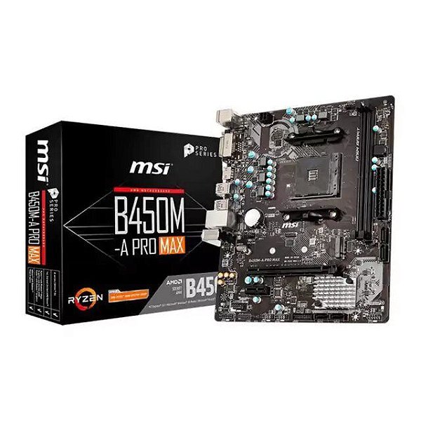 Placa Mãe MSI B450M-A PRO MAX AMD DDR4 Socket AM4 M-ATX - 911-7C52-030