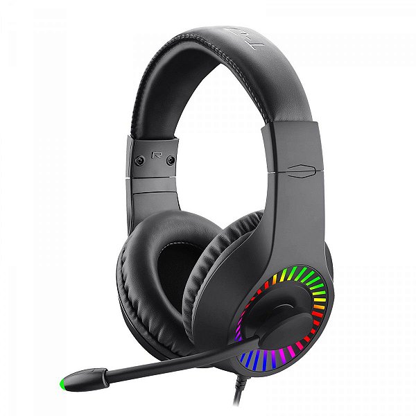 Headset Gamer T-Dagger Caspian RGB 3.5mm USB Múltiplas Plataformas Preto - T-RGH211
