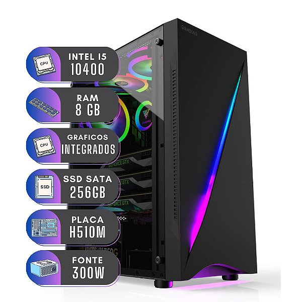 Computador Intel Core i5 10400 Windows 11 8GB SSD 256GB 300W