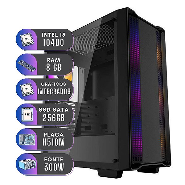 Computador Intel Core i5 10400 Windows 11 8GB SSD 256GB 300W