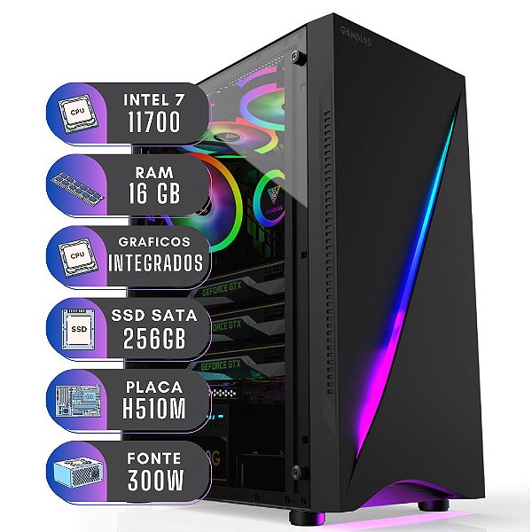 Computador Intel Core i7 11700 16GB SSD 256GB Windows 11 PRO