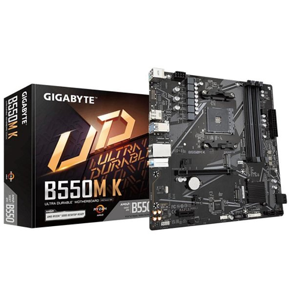 Placa Mãe Gigabyte B550m K Amd Am4 Chipset B550 Matx DDR4 - B550m K 1.1