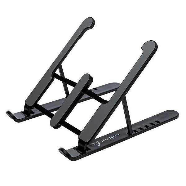 Suporte de Notebook Husky Office Dobrável Com Ajustes de Altura Preto - HOFD001
