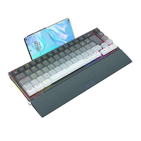 Teclado Gamer Mecânico Redragon Shaco RGB USB-C Switch Marrom -  K641G-GW-RGB