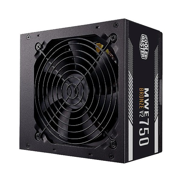 Fonte Cooler Master MWE Bronze V2 Full Range 750W 80 Plus Bronze Não Modular PFC Ativo Bivolt Preto - MPE-7501-ACAAW-BBR