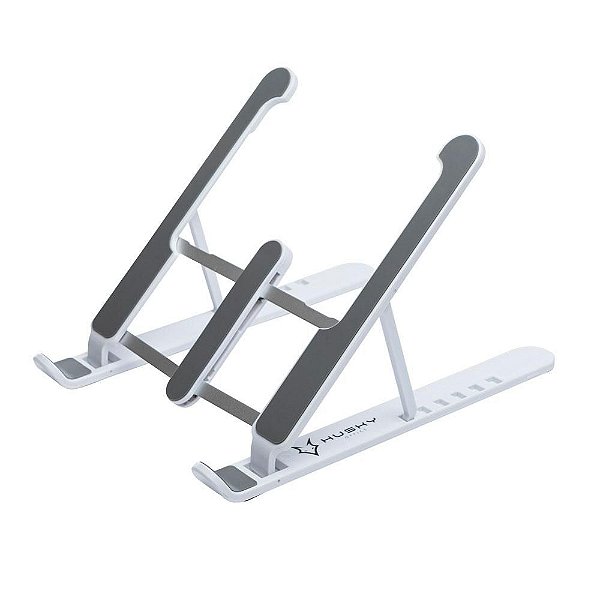 Suporte de Notebook Husky Office Dobrável 6 Ajustes de Altura Leve Compacto Branco - HOFD003