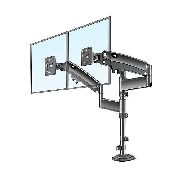 Suporte Para 2 Monitores PIX Ajustável 17" a 35" com Pistão a Gás Duplo Preto -  PX-H160