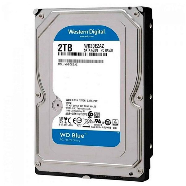 HD WD 2TB Blue 3,5" SATA III 5400RPM 256MB - WD20EZAZ