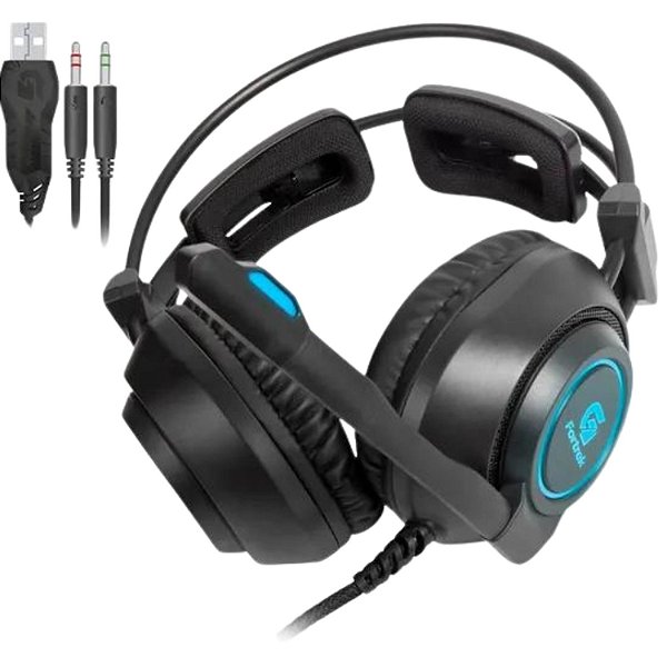 Headset Gamer Fortrek Vickers RGB P2 + USB - Preto