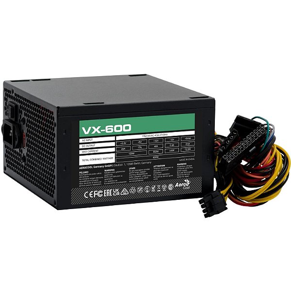 Fonte Gamer Aerocool 600W ATX Sem Cabo - VX-600