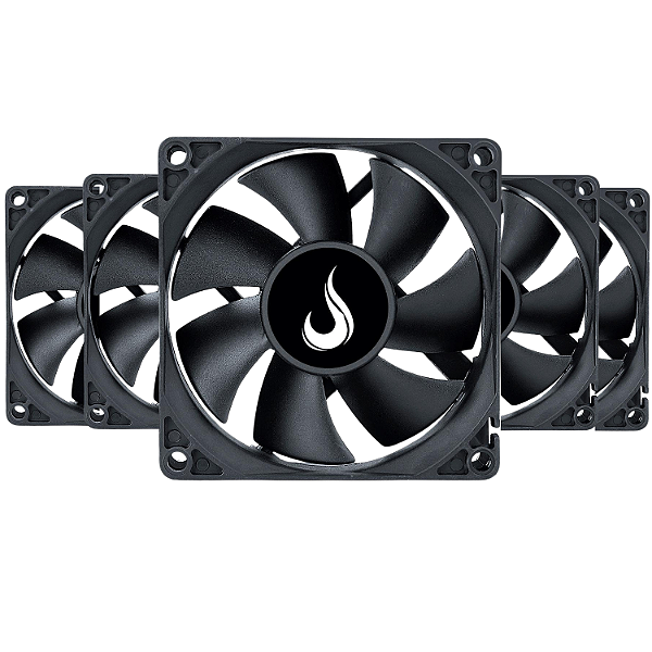Kit 5 Cooler Fan Rise Mode Black 80mm 12v Preto - RM-BK-02-FB