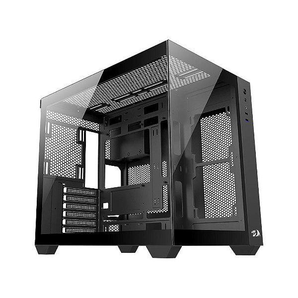 Gabinete Gamer Redragon Wideload Lite  S/Fan S/Fonte MidTower ATX Vidro Temperado Preto - CA-604B