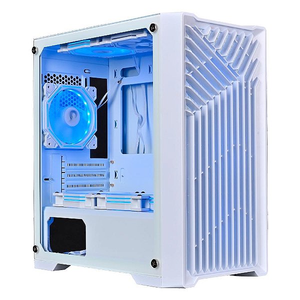 Gabinete Gamer Rise Mode X1 S/Fan S/Fonte MidTower ATX Vidro Temperado Branco - RM-X1-01-FW