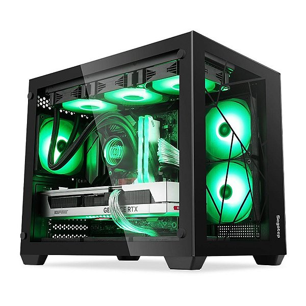 Gabinete Gamer Segotep Lumi II 3Fans S/Fonte MiniTower M-ATX Vidro Temperado Preto - SEG-CASE-LUM