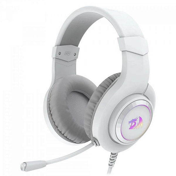 Headset Gamer Redragon Hylas RGB USB 50mm Branco - H371W-RGB