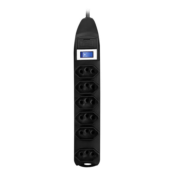 Filtro De Linha Fortrek 6 Tomadas 1M Bivolt Preto - PST101