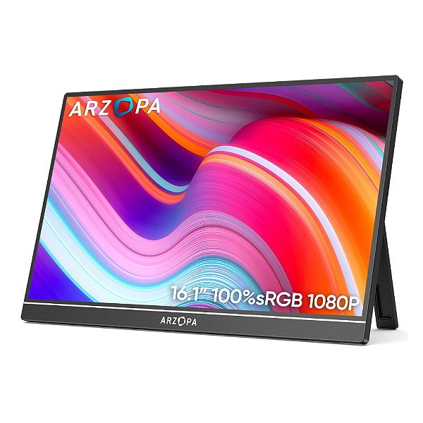 Monitor Portátil Gamer Arzopa Z1C 16.1" Full HD 1080P 100% sRGB 60Hz IPS USB-C Mini HDMI - Z1C