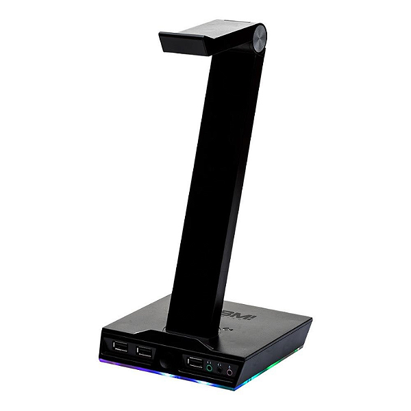 Suporte De Headset Gamer KBM! Gaming RGB 3x USB C/ Placa De Som - KGSHG200PT