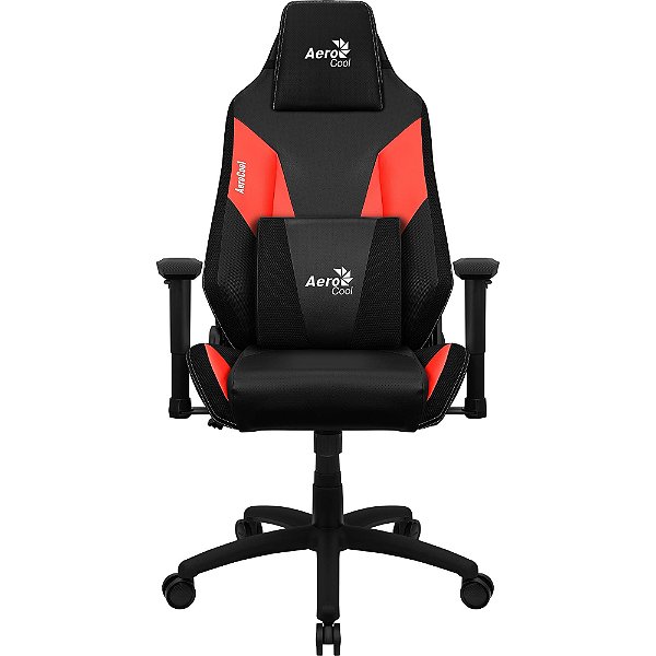 Cadeira Gamer Aerocool Admiral Champion Vermelha Até 150kg Ajustável Apoios Extras