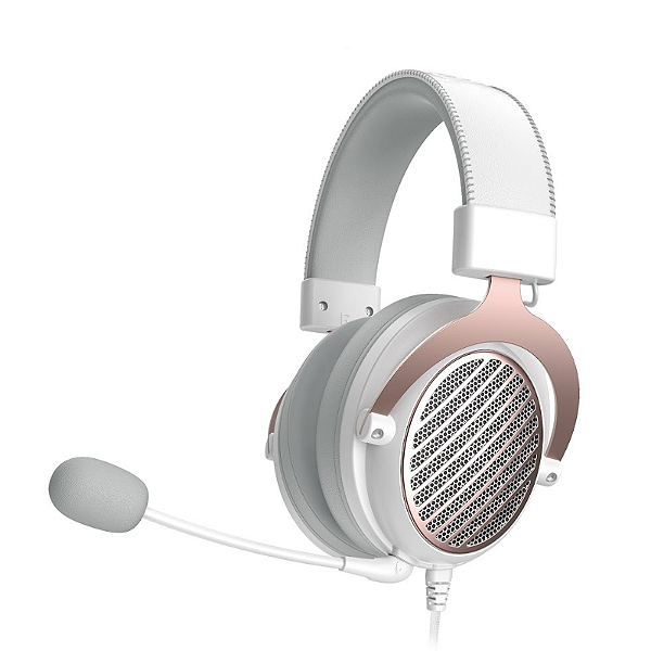 Headset Gamer Redragon Luna Lunar White Open Back 53mm 30000Hz - H540W