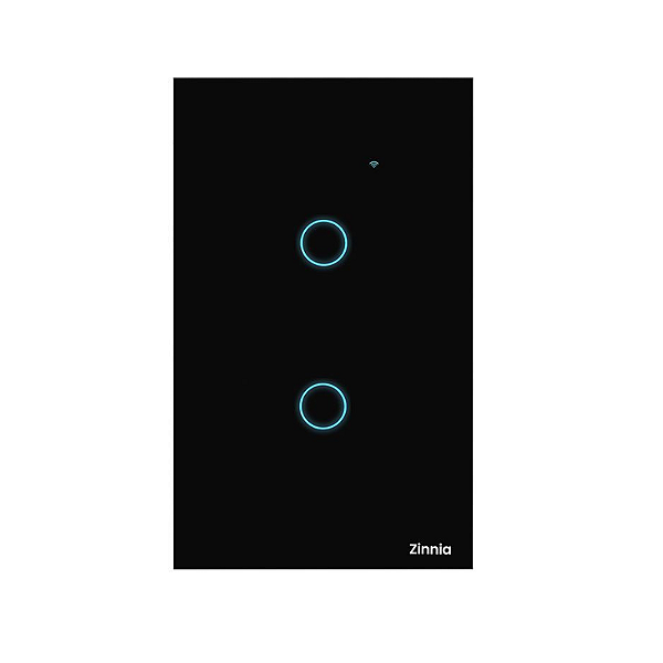 Interruptor Smart Zinnia 2 Botões 10A Wi-Fi 50/60Hz Preto - ZNS-I2B-BK01
