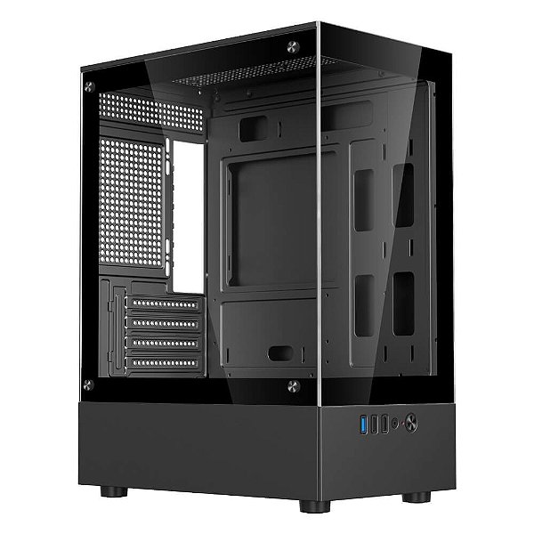 Gabinete Gamer Bluecase BG-053 NUKER V2 S/Fan S/Fonte mATX Mini-ITX Vidro Temperado - BG-053