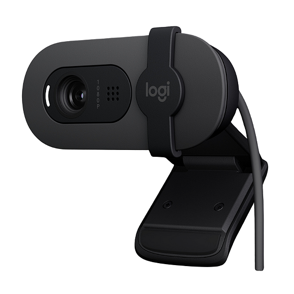 Webcam Logitech Brio 100 Full HD 1080p 30FPS C/Microfone USB-A Correção De Luz Preto