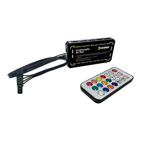 Controladora Para Fan KBM GAMING RGB 5V 6 Pinos LED e Controle Remoto - KGAS002PT