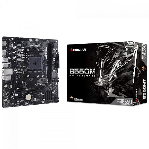 Placa Mãe Biostar B550MT Chipset B550 AMD AM4 mATX DDR4 VR 6.0 PCIe 3.0 - B550MT